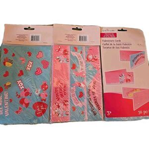 Valentines Day Cards By Creatology 3 Packs Of 36 Ages 3+ Deer Animals Pink Class